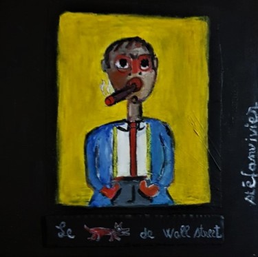 Peinture intitulée "" le loup de wall s…" par Stéfanvivier, Œuvre d'art originale, Acrylique