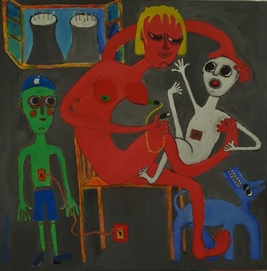 Pintura intitulada "" maternité connect…" por Stéfanvivier, Obras de arte originais, Acrílico