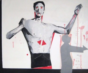 Peinture intitulée "b—le—ad—vampir" par Swaxu, Œuvre d'art originale
