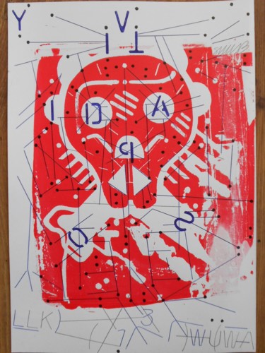 Peinture intitulée "DA HAPPI SKOOL AT O…" par Swaxu, Œuvre d'art originale, Huile
