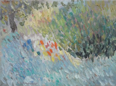 Malerei mit dem Titel "#8 Herbst am See" von Steffen Schneider, Original-Kunstwerk, Öl