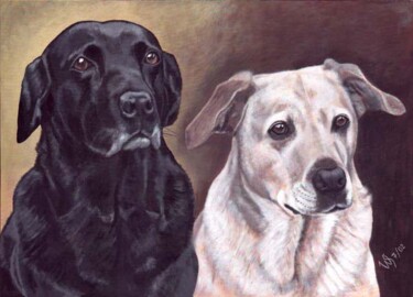 Painting titled "Labrador-Retriever" by Steffi Wesarg, Original Artwork, Oil