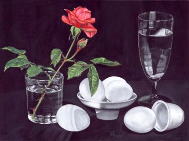 Painting titled "Schwarz-Weiss-Rosa" by Steffi Wesarg, Original Artwork