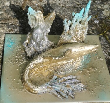 Skulptur mit dem Titel "Lumineuse Abysse d'…" von Steffy, Original-Kunstwerk, Ton