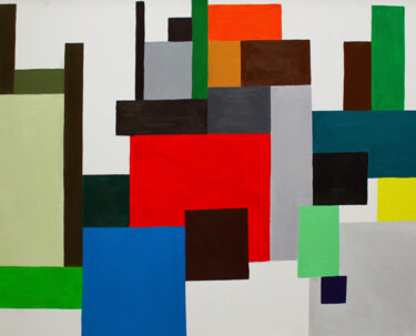 Painting titled "Modernist Abstracti…" by Stefi Ash, Original Artwork, Oil Mounted on Wood Stretcher frame