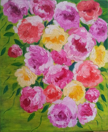 Painting titled "le rose -3" by Stefka Hristova, Original Artwork