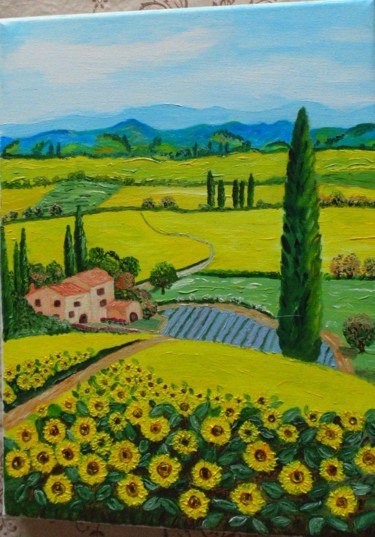 Painting titled "Toscana" by Stefka Hristova, Original Artwork