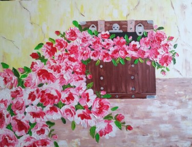 Painting titled "cascata di felicit" by Stefka Hristova, Original Artwork, Oil