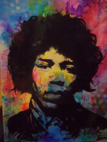 Painting titled "jimi hendrix" by Stephane Henry, Original Artwork