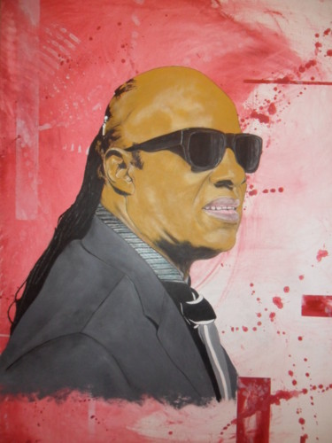 Painting titled "stevie wonder" by Stephane Henry, Original Artwork, Acrylic