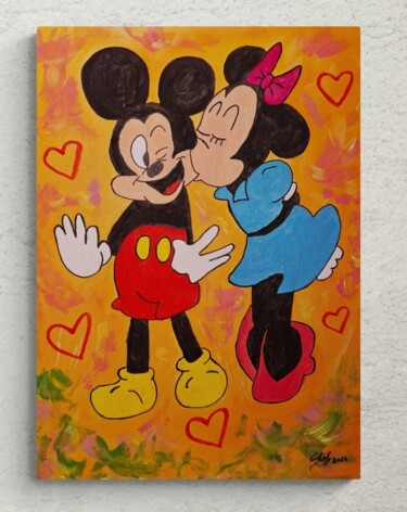 Картина под названием "Topolino e Minnie" - Stefy, Подлинное произведение искусства, Акрил