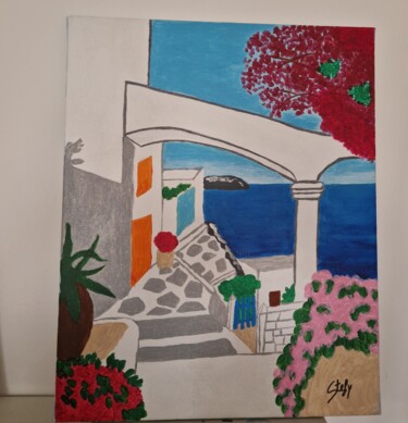 Peinture intitulée "Grecia" par Stefy, Œuvre d'art originale, Acrylique