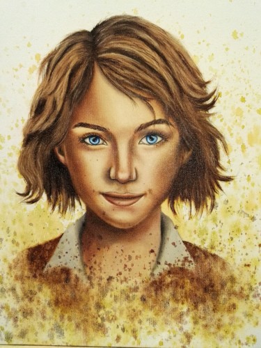 Peinture intitulée "La jeune fille form…" par Steivan Loundou, Œuvre d'art originale, Huile Monté sur Châssis en bois