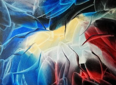 Painting titled "Encaustique sur toi…" by Steivan Loundou, Original Artwork, Encaustic Mounted on Wood Stretcher frame