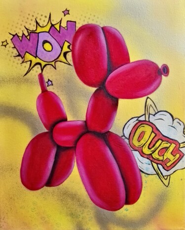 Painting titled "Inspiration Koons" by Steivan Loundou, Original Artwork, Acrylic Mounted on Wood Stretcher frame