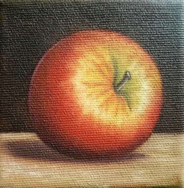 Pintura titulada "Pomme peinture a l`…" por Steivan Loundou, Obra de arte original, Oleo Montado en Bastidor de camilla de m…