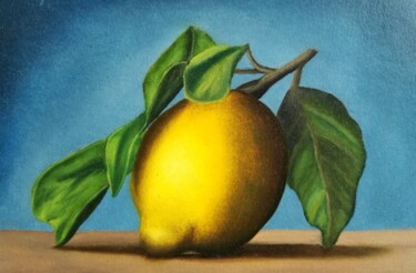 Pintura intitulada "Citron huile sur pa…" por Steivan Loundou, Obras de arte originais, Óleo