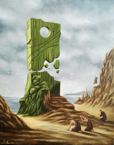 Peinture intitulée "Scène dans un paysa…" par Steivan Loundou, Œuvre d'art originale, Huile Monté sur Châssis en bois