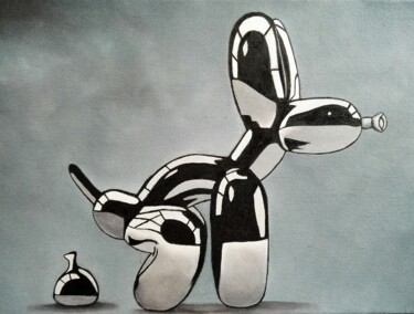 "balloon dog peintur…" başlıklı Tablo Steivan Loundou tarafından, Orijinal sanat, Petrol Ahşap Sedye çerçevesi üzerine monte…