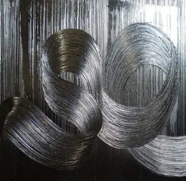 Pintura intitulada "peinture abstraite…" por Steivan Loundou, Obras de arte originais, Óleo Montado em Armação em madeira