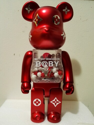 Malerei mit dem Titel "bearbrick 400, Vuit…" von Steivan Loundou, Original-Kunstwerk, Kunststoff