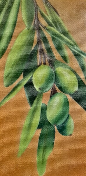 Pintura titulada "les olives huile su…" por Steivan Loundou, Obra de arte original, Oleo Montado en Cartulina