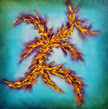 Картина под названием "Toile abstraite, pe…" - Steivan Loundou, Подлинное произведение искусства, Масло Установлен на Деревя…