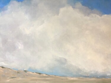 Painting titled "Impressive sky" by Stella Burggraaf, Original Artwork, Oil Mounted on Wood Stretcher frame