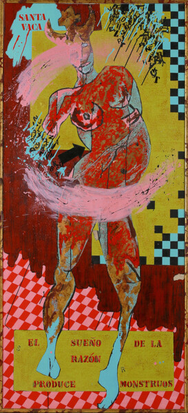 Malerei mit dem Titel "Serie des vierges -…" von Stella De La Cruz, Original-Kunstwerk, Öl Auf Andere starre Platte montiert