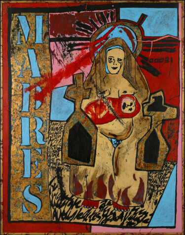 Картина под названием "Serie des Vierges" - Stella De La Cruz, Подлинное произведение искусства, Масло Установлен на Другая…