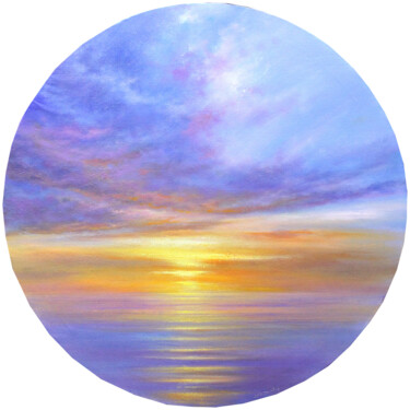 Painting titled "Serene Morning II" by Stella Dunkley, Original Artwork, Oil Mounted on Wood Stretcher frame