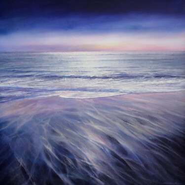 Painting titled "Twilight Reflection…" by Stella Dunkley, Original Artwork, Oil Mounted on Wood Stretcher frame