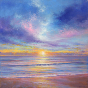 Painting titled "Break Of Day" by Stella Dunkley, Original Artwork, Oil Mounted on Wood Stretcher frame