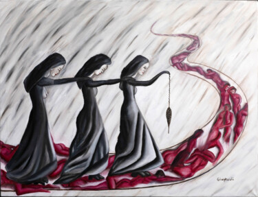 Painting titled "<<The destinies of…" by Stella Giagkouli, Original Artwork, Oil