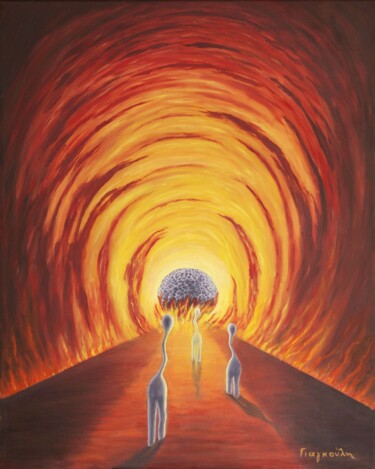 Painting titled "<<The ideal trip>>" by Stella Giagkouli, Original Artwork, Oil