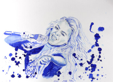 Drawing titled "Shakira" by Stella Polare, Original Artwork, Ink