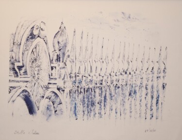 Zeichnungen mit dem Titel "Versailles_Grille-d…" von Stella Polare, Original-Kunstwerk, Tinte