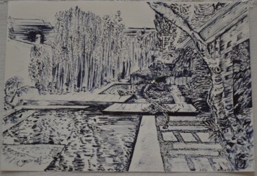 Dessin intitulée "Jardin_d'Orient" par Stella Polare, Œuvre d'art originale, Encre