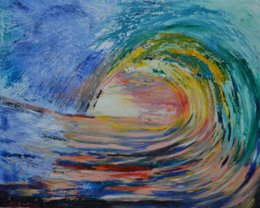 Pittura intitolato "Vague" da Stella Polare, Opera d'arte originale, Olio