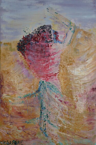 Картина под названием "Rose_du_désert" - Stella Polare, Подлинное произведение искусства, Масло