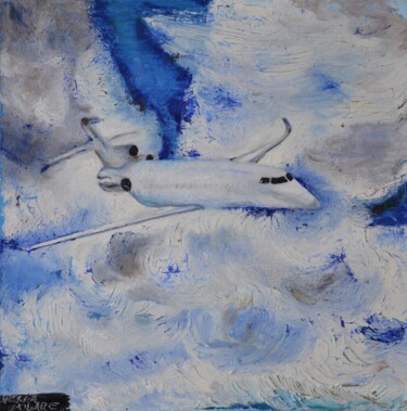 Painting titled "Falcon Dassault 8X" by Stella Polare, Original Artwork, Oil