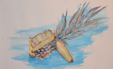 Pittura intitolato "ananas" da Stella Polare, Opera d'arte originale, Gouache