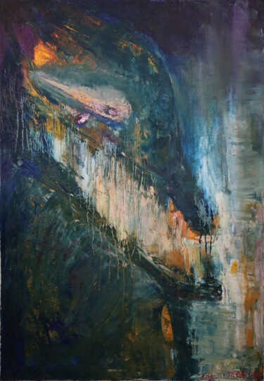 Картина под названием "Tear of dragon" - Stella Polare, Подлинное произведение искусства, Масло