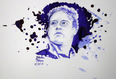 Schilderij getiteld "Mark Zuckerberg" door Stella Polare, Origineel Kunstwerk, Inkt