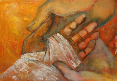 Painting titled ""The bandage to the…" by Stella Polare, Original Artwork, Oil