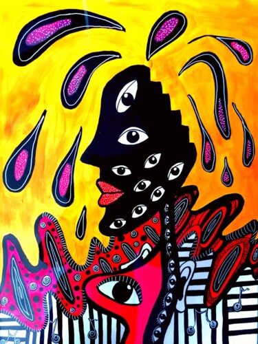 Pittura intitolato ""Eyes"" da Stella Staudt (_Blu_Lips_), Opera d'arte originale, Acrilico