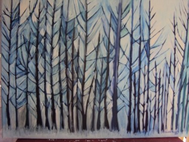 Painting titled "ICED FOREST" by Stella Ambartzi, Original Artwork