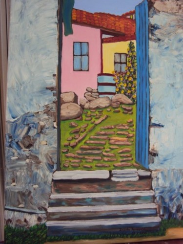 Painting titled "THE ARTIST'S HOME" by Stella Ambartzi, Original Artwork