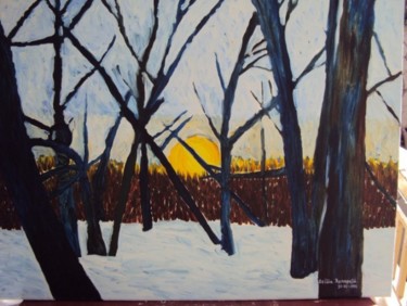 Painting titled "WINTER IN COLORADO 2" by Stella Ambartzi, Original Artwork