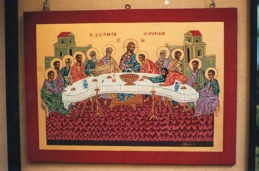 Painting titled "THE LAST SUPPER." by Stella Ambartzi, Original Artwork